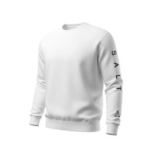 NWT White Crewneck Sweatshirt Men's Large SALT CULTURE Beach Waves Surfing